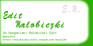 edit malobiczki business card